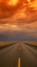 Scaricare immagine Roads, Clouds, Landscape, Fields, Sunset sul telefono gratis.