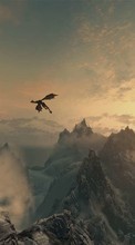 Scaricare immagine Dragons, Fantasy, Mountains, Sunset sul telefono gratis.
