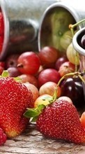 Scaricare immagine Food,Sweet cherry,Fruits,Strawberry sul telefono gratis.