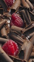 Scaricare immagine Food, Background, Raspberry, Chocolate sul telefono gratis.