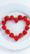 Scaricare immagine Fruits, Food, Strawberry, Hearts, Love, Valentine&#039;s day, Berries sul telefono gratis.