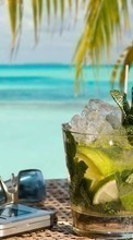 Scaricare immagine Food, Lemons, Sea, Drinks, Landscape, Beach sul telefono gratis.
