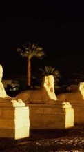 Scaricare immagine Egypt, Night, Landscape, Sphinx sul telefono gratis.