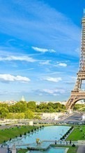 Scaricare immagine Eiffel Tower, Cities, Sky, Clouds, Landscape sul telefono gratis.