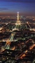 Scaricare immagine Eiffel Tower, Cities, Night, Paris, Landscape sul telefono gratis.