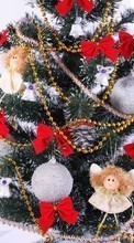 Scaricare immagine Fir-trees, Background, New Year, Holidays, Christmas, Xmas sul telefono gratis.