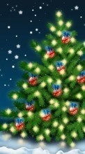 Scaricare immagine Fir-trees, Background, New Year, Christmas, Xmas, Snow, Winter sul telefono gratis.