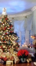 Scaricare immagine 360x640 Holidays, New Year, Fir-trees, Christmas, Xmas, Postcards sul telefono gratis.