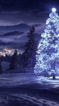 Scaricare immagine Fir-trees, New Year, Holidays, Pictures, Christmas, Xmas, Snow, Winter sul telefono gratis.