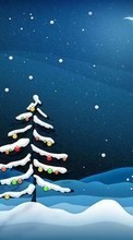Scaricare immagine Holidays, Winter, New Year, Fir-trees, Christmas, Xmas, Drawings sul telefono gratis.