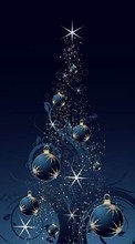 Scaricare immagine Holidays, Stars, New Year, Fir-trees, Christmas, Xmas sul telefono gratis.