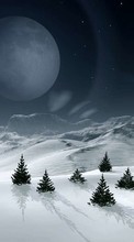 Scaricare immagine Landscape, Winter, Planets, Snow, Fir-trees sul telefono gratis.