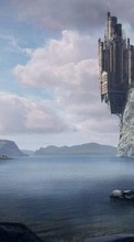 Fantasy, Mountains, Sea, Landscape, Castles per LG Optimus Vu