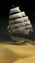 Scaricare immagine Fantasy, Ships, Landscape, Sand, Desert, Transport sul telefono gratis.
