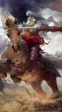 Scaricare immagine Fantasy, Horses, People, Men, War sul telefono gratis.