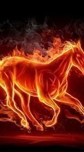 Scaricare immagine Background,Horses,Fire sul telefono gratis.