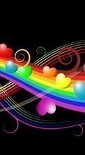 Scaricare immagine Background, Love, Rainbow, Hearts sul telefono gratis.