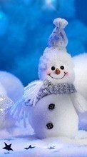 Scaricare immagine Background,Snowman,New Year,Holidays sul telefono gratis.
