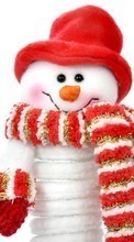 Scaricare immagine Background, Snowman, New Year, Holidays, Winter sul telefono gratis.
