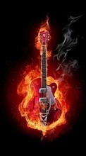 Scaricare immagine Music, Fire, Instrument, Guitars sul telefono gratis.