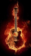 Scaricare immagine 1280x800 Music, Fire, Guitars sul telefono gratis.