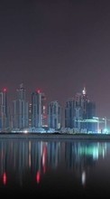 Scaricare immagine Cities, Sea, Night, Landscape sul telefono gratis.