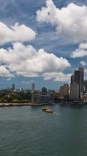 Scaricare immagine Cities, Sea, Clouds, Landscape, Sydney sul telefono gratis.