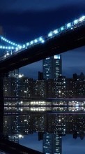 Scaricare immagine Cities, Bridges, Night, Landscape sul telefono gratis.
