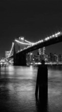 Scaricare immagine 320x480 Landscape, Cities, Rivers, Bridges, Night sul telefono gratis.