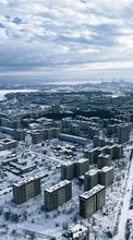 Scaricare immagine Cities, Sky, Clouds, Landscape, Winter sul telefono gratis.