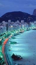 Scaricare immagine Cities,Night,Landscape,Beach sul telefono gratis.