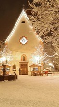Scaricare immagine Cities, Landscape, Holidays, Christmas, Xmas, Snow, Winter sul telefono gratis.