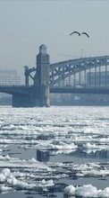 Scaricare immagine 240x320 Landscape, Cities, Winter, Rivers, Bridges sul telefono gratis.