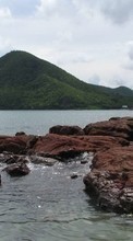 Scaricare immagine Landscape, Water, Stones, Mountains, Sea sul telefono gratis.