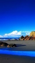 Scaricare immagine Landscape, Stones, Sky, Mountains, Beach sul telefono gratis.
