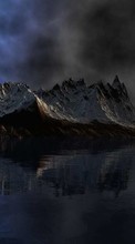 Scaricare immagine Mountains, Lightning, Lakes, Landscape sul telefono gratis.