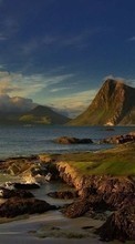 Scaricare immagine Mountains,Sea,Landscape sul telefono gratis.