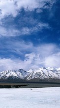 Scaricare immagine Landscape, Winter, Sky, Mountains, Clouds sul telefono gratis.