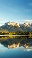 Scaricare immagine Mountains, Clouds, Lakes, Landscape sul telefono gratis.