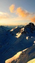 Scaricare immagine Mountains, Clouds, Landscape, Snow, Sunset sul telefono gratis.