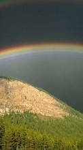 Scaricare immagine Mountains,Landscape,Nature,Rainbow sul telefono gratis.