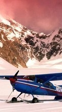 Scaricare immagine Mountains,Landscape,Nature,Airplanes,Snow,Transport sul telefono gratis.