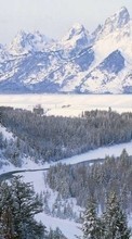 Scaricare immagine Mountains,Landscape,Nature,Snow,Winter sul telefono gratis.