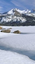Scaricare immagine Mountains,Landscape,Nature,Snow,Winter sul telefono gratis.