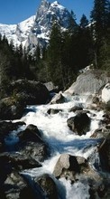 Scaricare immagine Mountains, Landscape, Rivers, Waterfalls sul telefono gratis.