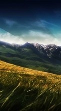 Scaricare immagine Landscape, Grass, Mountains sul telefono gratis.