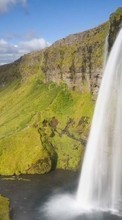 Scaricare immagine 240x320 Landscape, Mountains, Waterfalls sul telefono gratis.