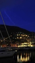 Scaricare immagine Yachts, Sea, Night, Landscape, Transport sul telefono gratis.