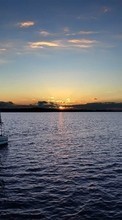 Scaricare immagine Yachts, Sea, Landscape, Transport, Sunset sul telefono gratis.