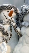 Scaricare immagine Toys, Snowman, New Year, Objects, Holidays, Christmas, Xmas, Winter sul telefono gratis.